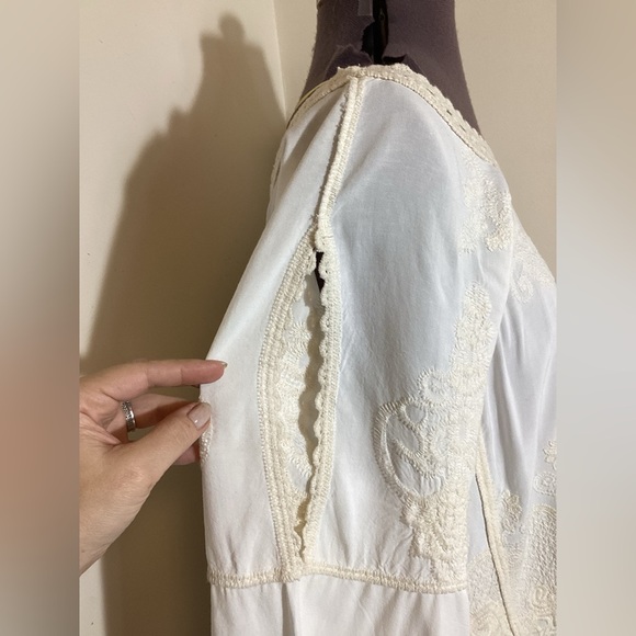 Democracy Ivory Peasant Blouse - Boho Festival 70s Style - Picture 9 of 16